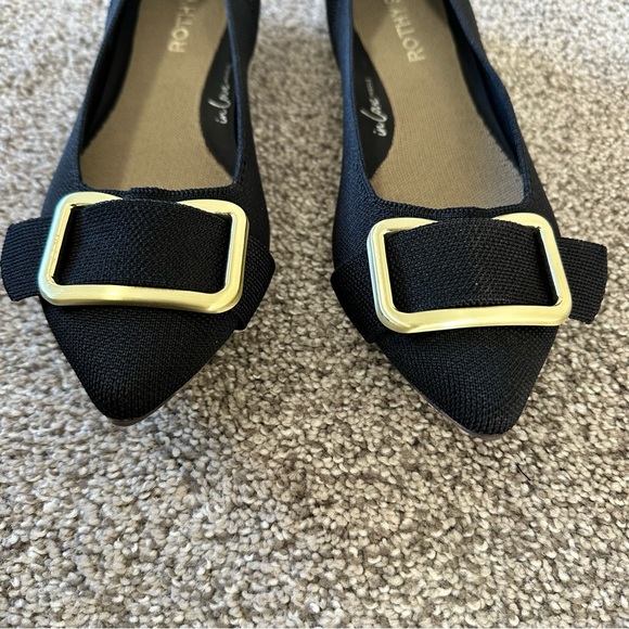 Rothy's The Emblem Point II Flats Size 10 Black - Picture 7 of 14